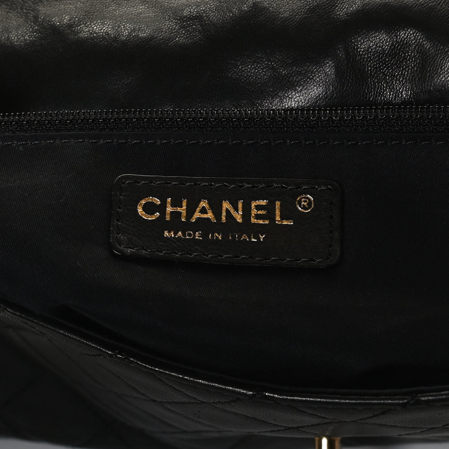 Lambskin Quilted Single Flap Black