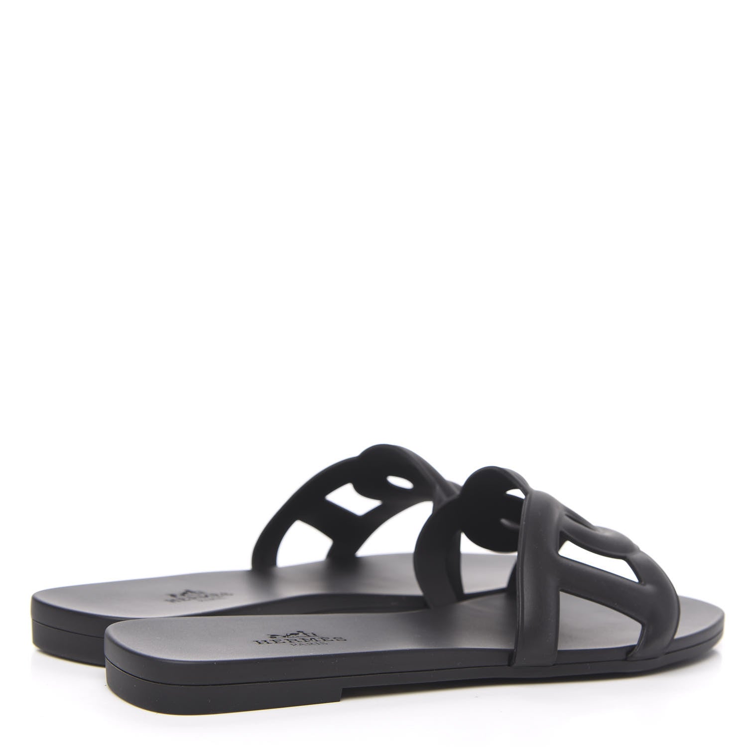 Hermes Rubber Aloha Sandals 36 Black 4 of 8