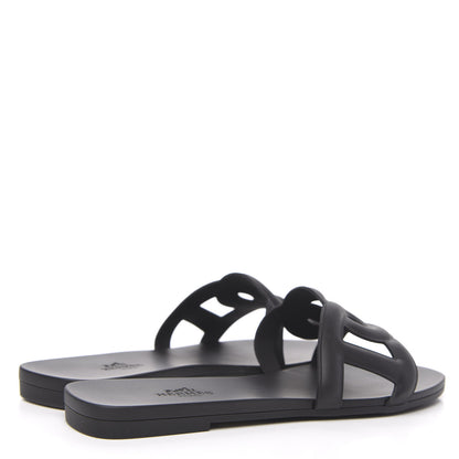 Hermes Rubber Aloha Sandals 36 Black 4 of 8