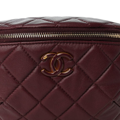Chanel Shiny Lambskin Enamel Quilted Waist Bag Fanny Pack Burgundy 7 of 9