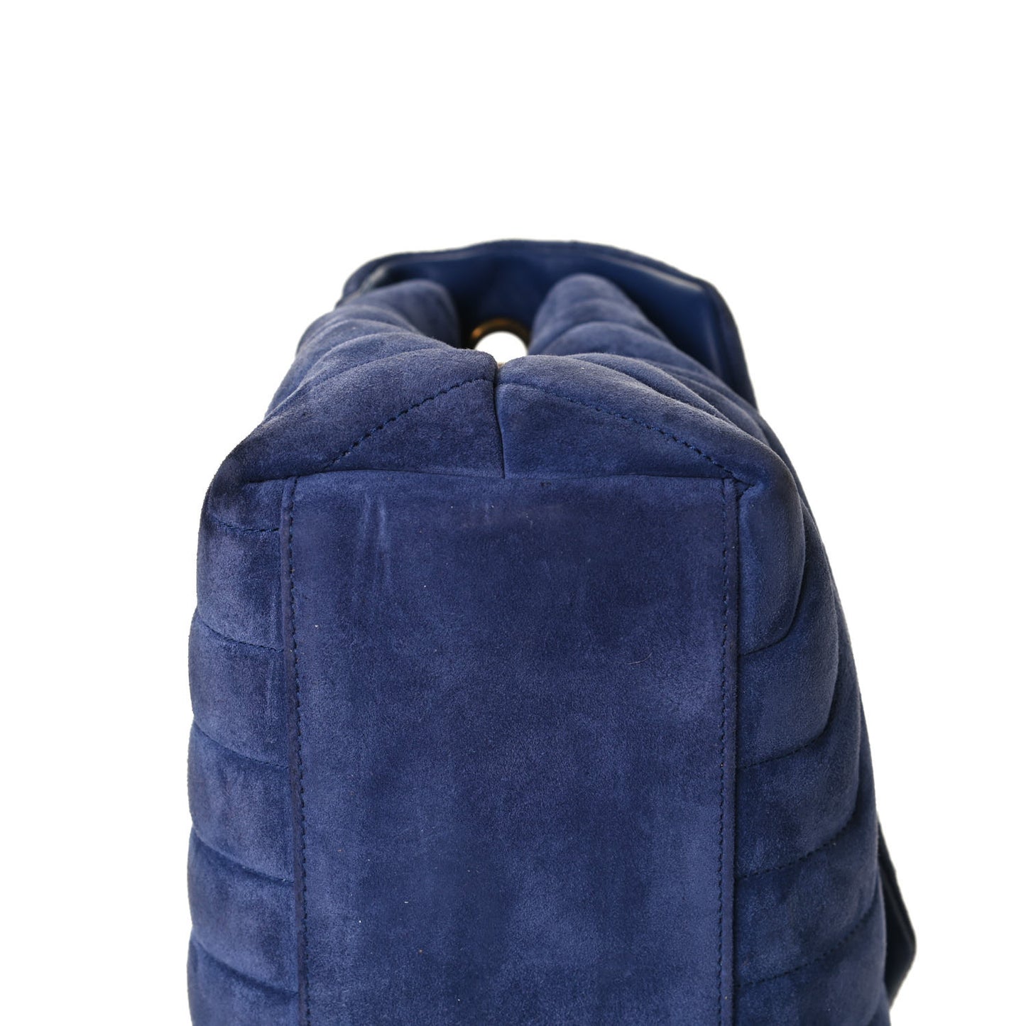 Suede Y Quilted Monogram Medium Loulou Chain Satchel Blue