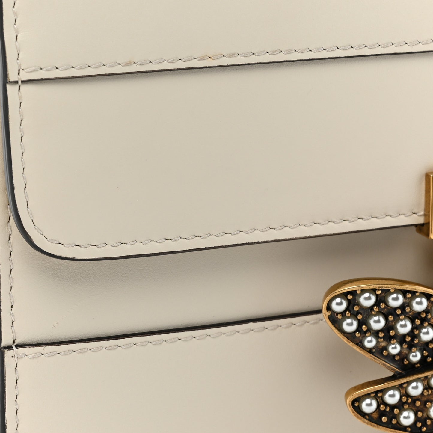 Calfskin Sylvie Web Queen Margaret Shoulder Bag White