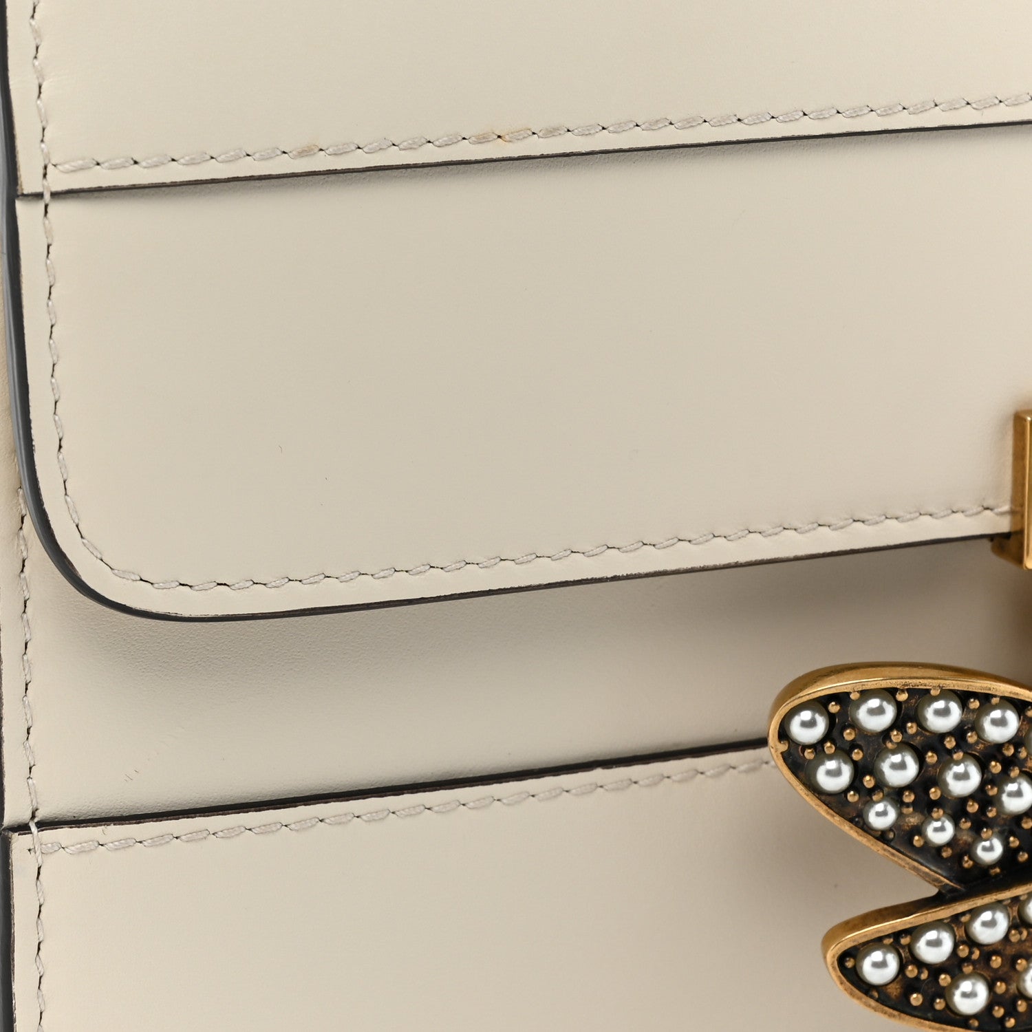 Gucci Calfskin Sylvie Web Queen Margaret Shoulder Bag White 14 of 14