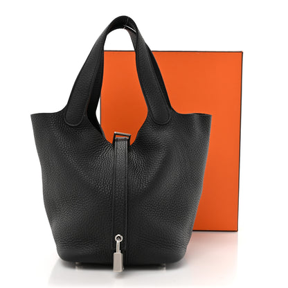 Hermes Taurillon Clemence Picotin Lock 18 PM Black 11 of 11