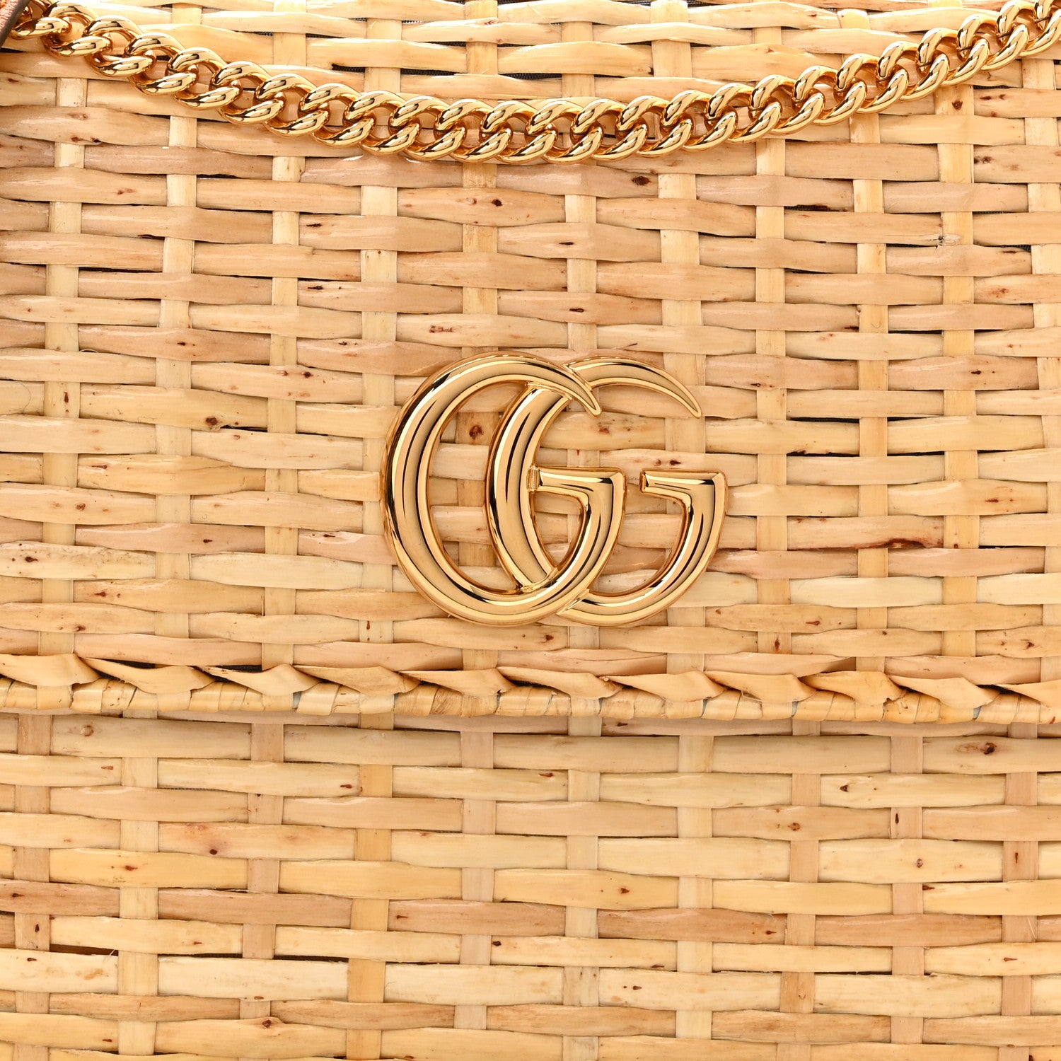Gucci Glazed Wicker Small Cestino Shoulder Bag Natural 3 of 10