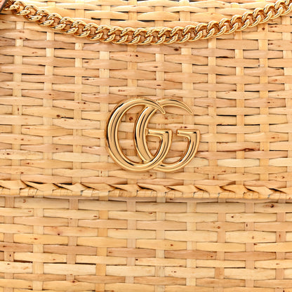Gucci Glazed Wicker Small Cestino Shoulder Bag Natural 3 of 10