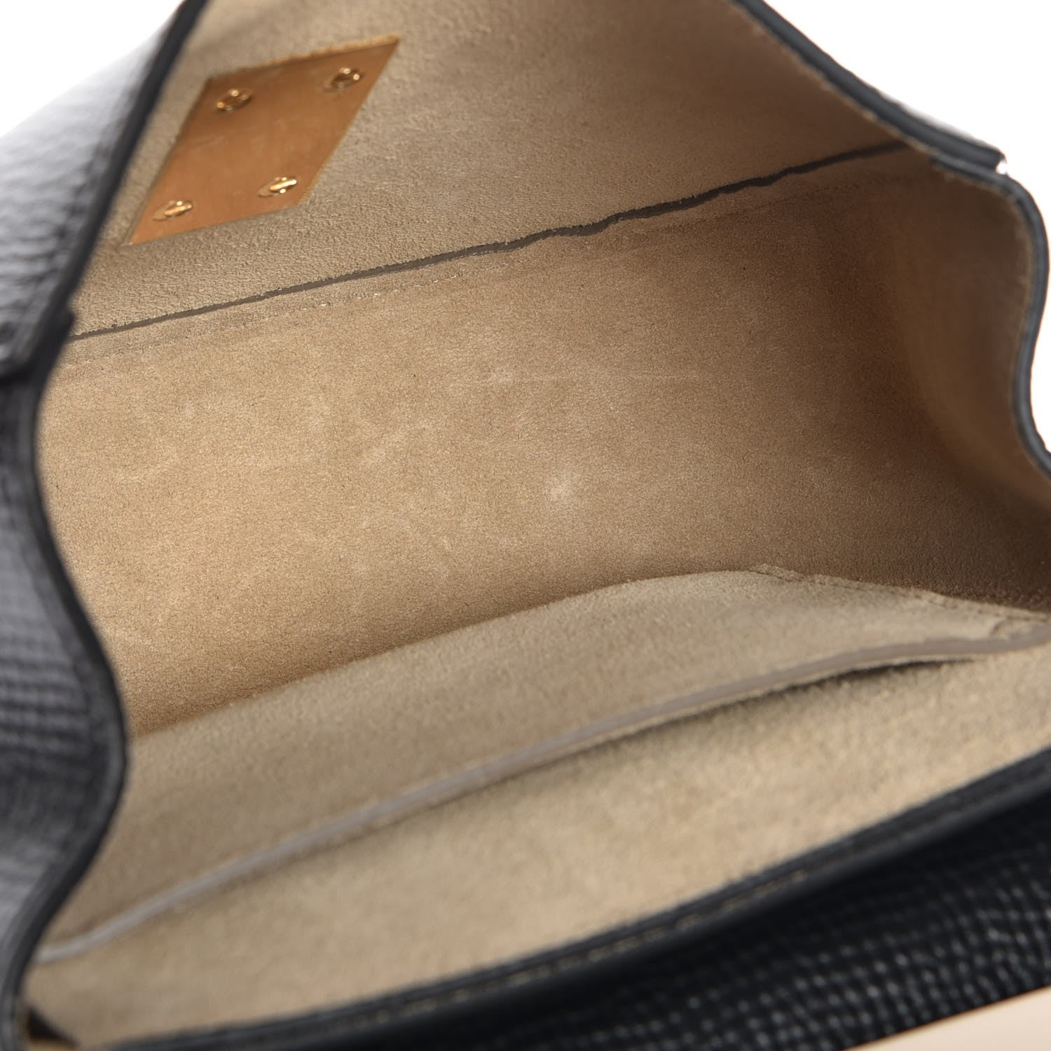 Chloe Grained Calfskin Lambskin Mini Bi-Color Drew Shoulder Bag Black Powder Beige 5 of 7