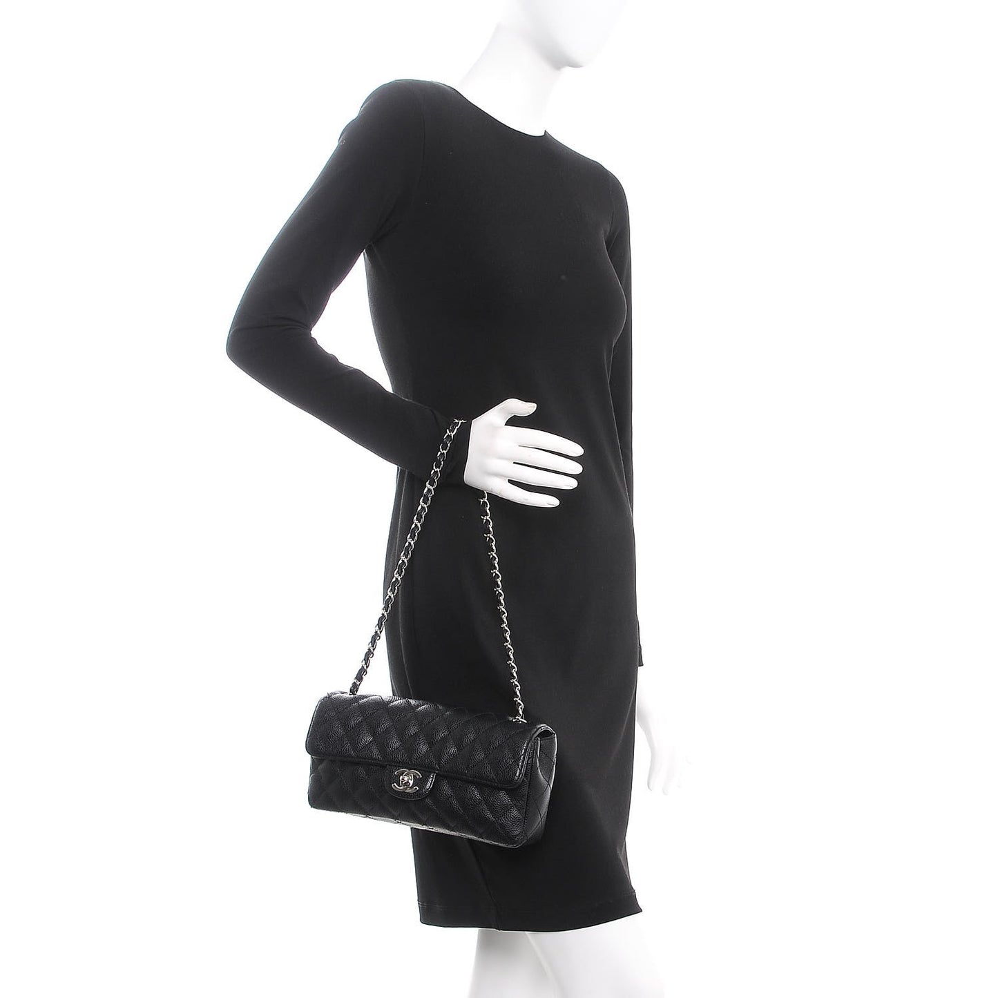 Caviar Quilted East West Flap Black
