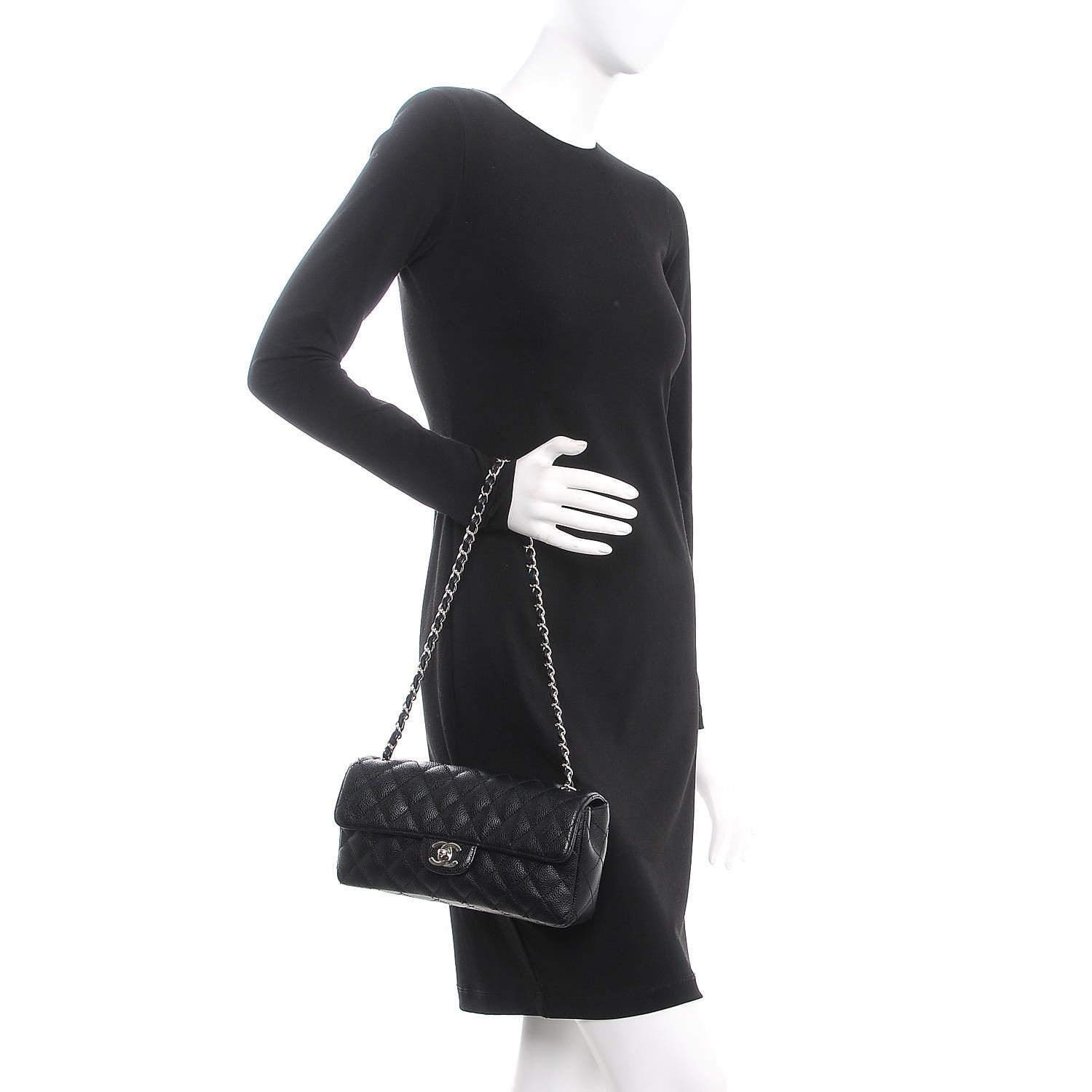 Chanel Caviar Quilted East West Flap Black 2 of 8