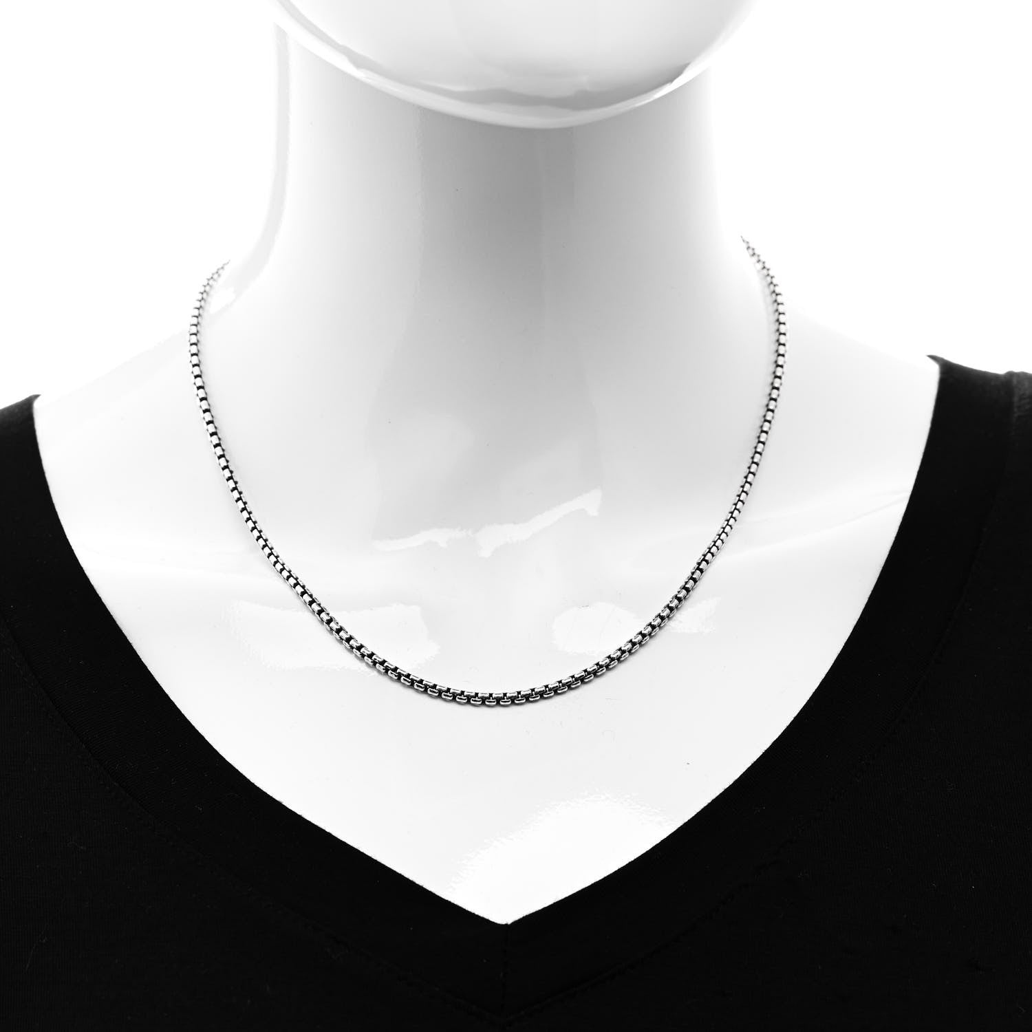 David Yurman Sterling Silver 2.7mm Small Box Chain Necklace 18" 2 of 5