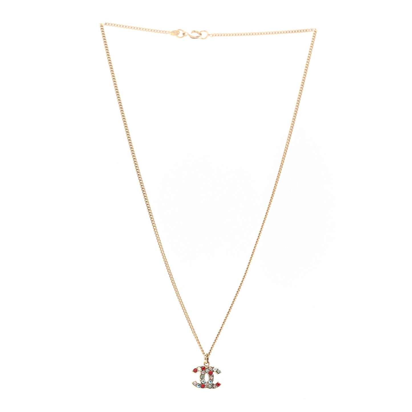 Crystal CC Necklace Gold Multicolor
