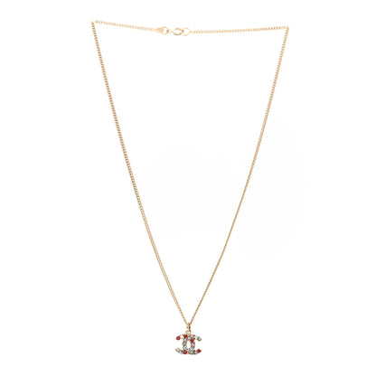 Chanel Crystal CC Necklace Gold Multicolor 3 of 5