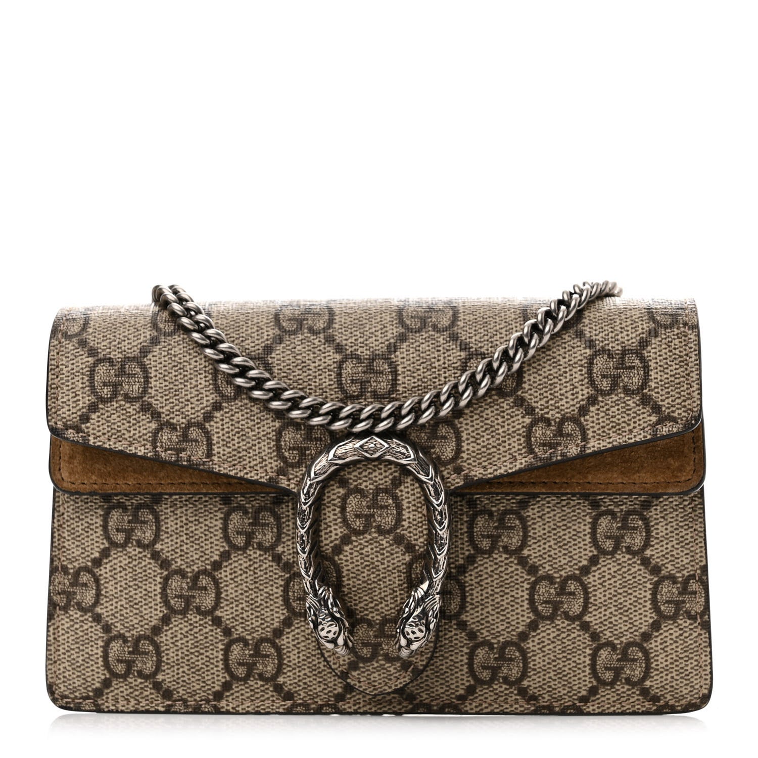 Gucci GG Supreme Monogram Super Mini Dionysus Shoulder Bag Taupe 1 of 11
