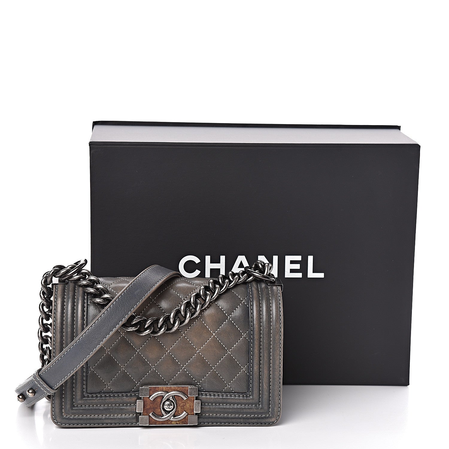 Chanel Faded Calfskin Quilted Small Boy Flap Blue 11 of 11