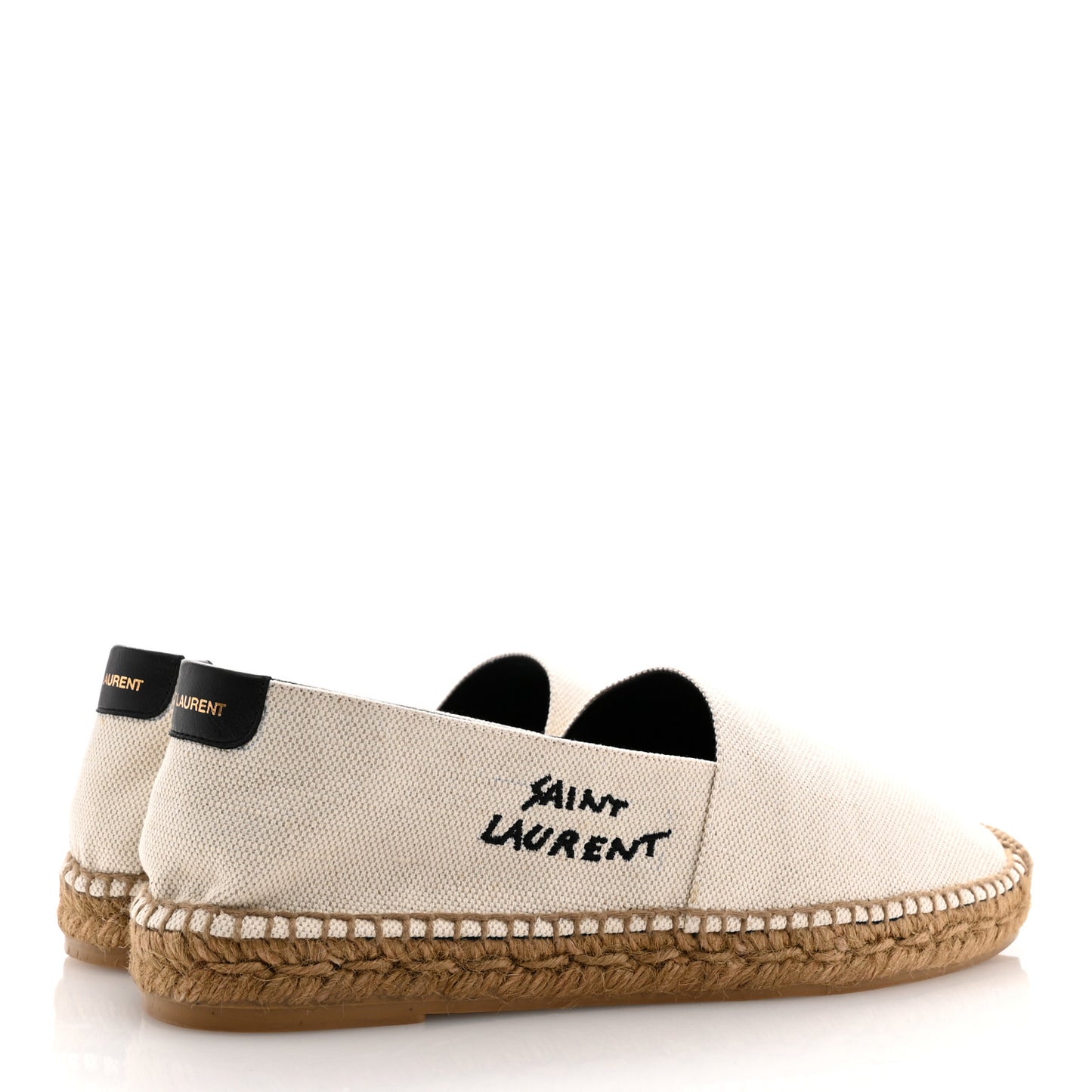Canvas Nappa Elba Light Logo Embroidered Espadrilles 40 Ecru
