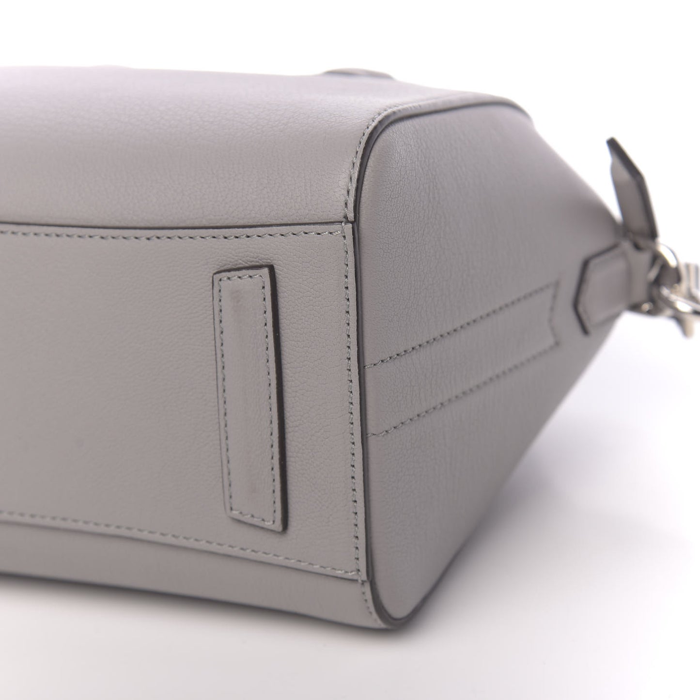 Sugar Goatskin Mini Antigona Pearl Grey