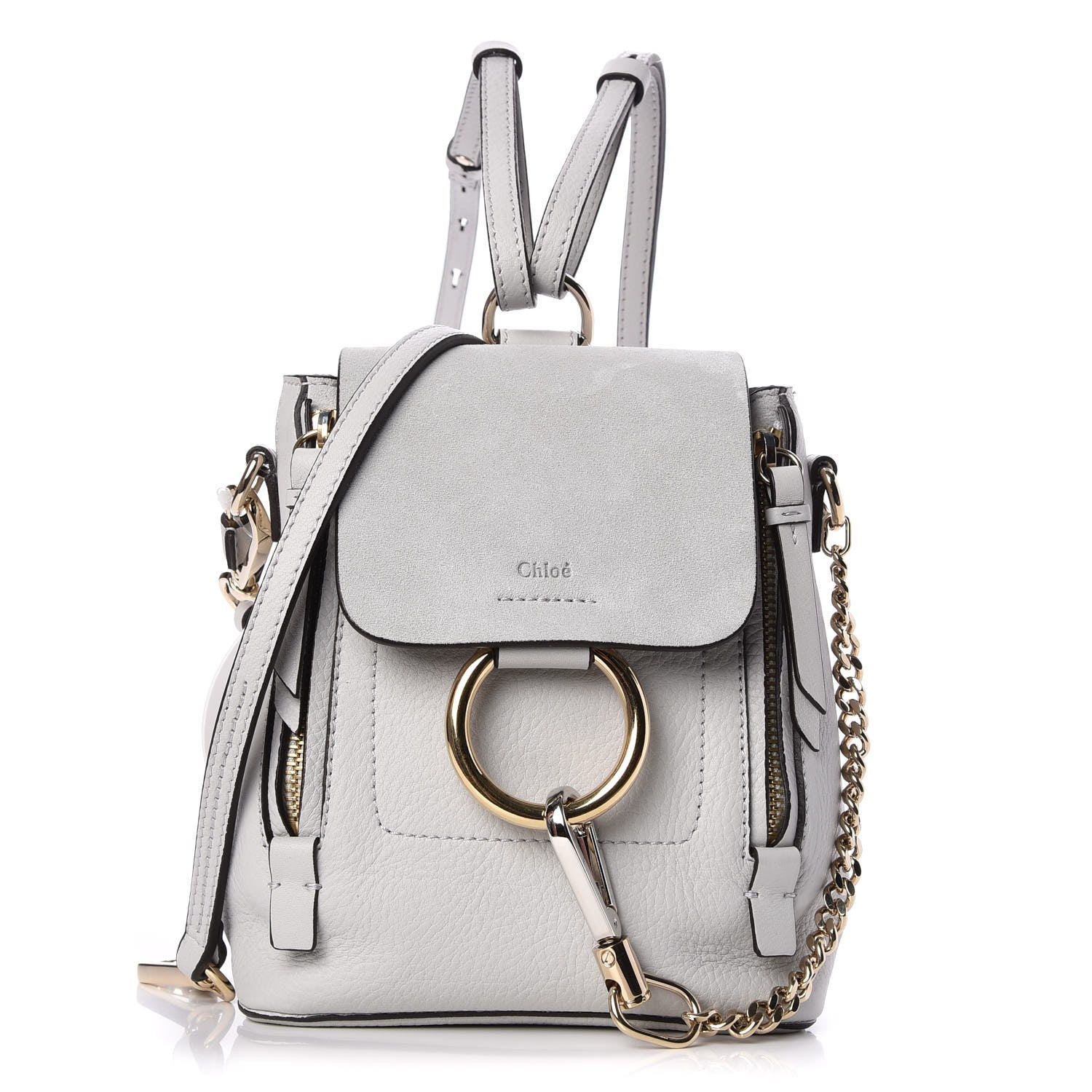 Chloe Suede Calfskin Mini Faye Backpack Airy Grey 1 of 7