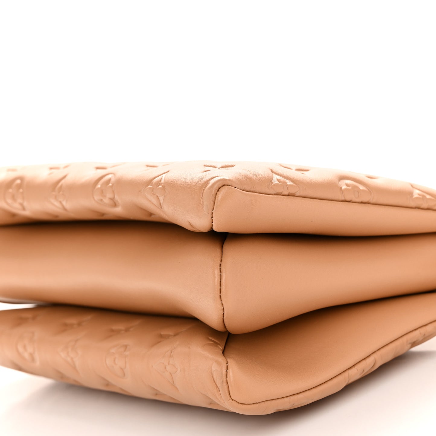 Lambskin Embossed Monogram Coussin PM Camel