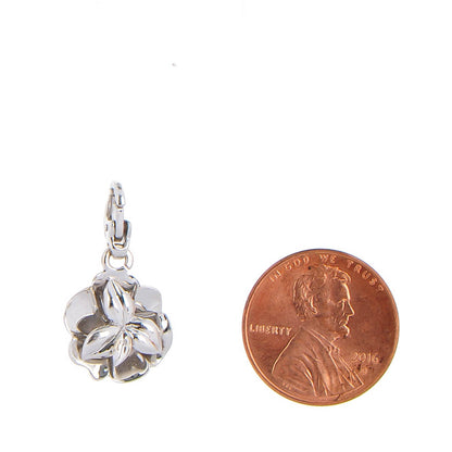 Chanel 18K White Gold Camellia Charm 2 of 4