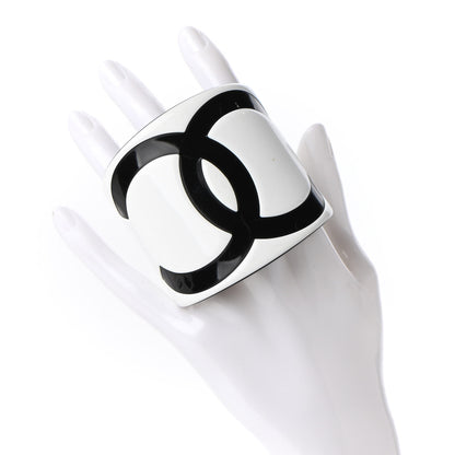 Chanel Resin CC Cuff White Black 2 of 4