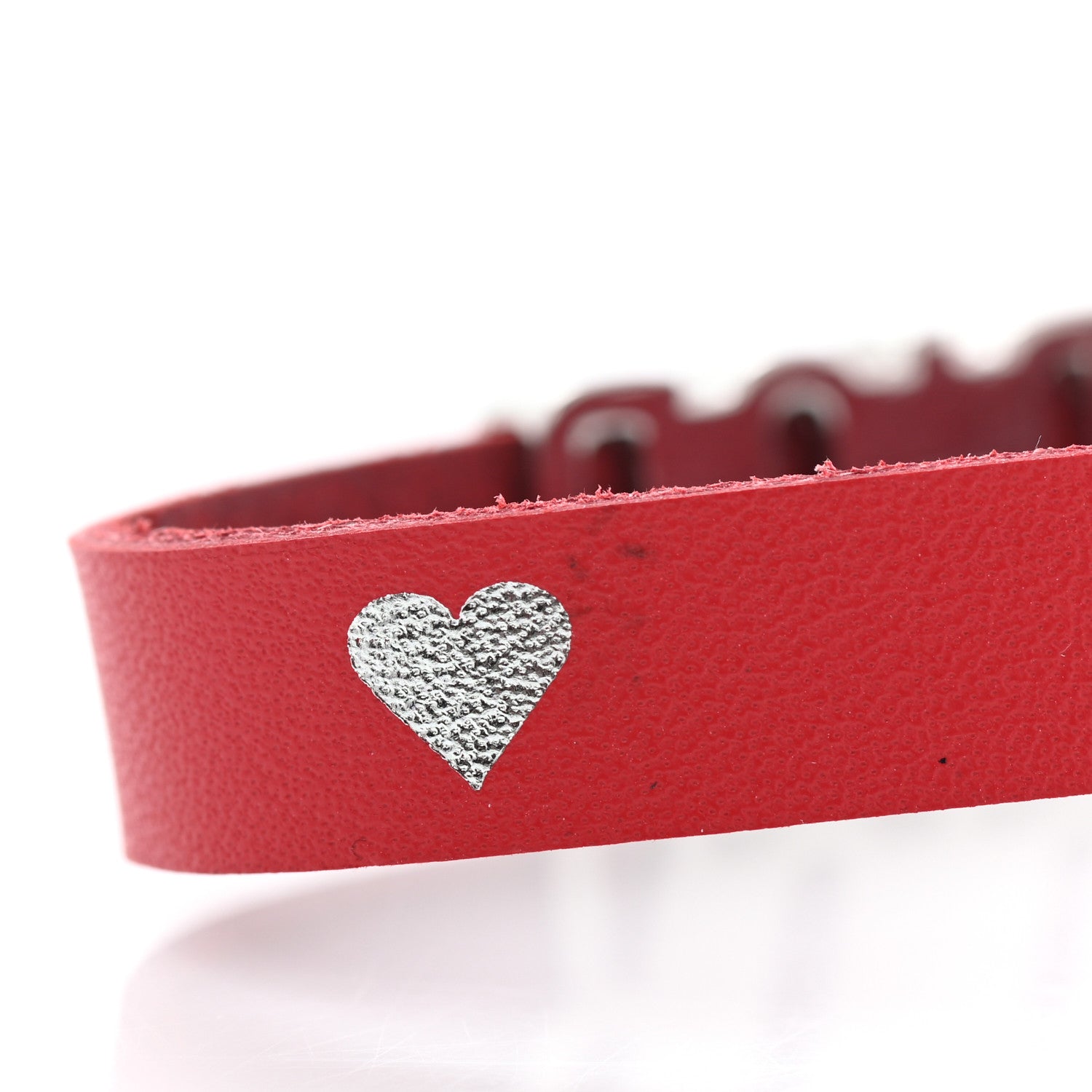Christian Dior Calfskin Dior Heart Double Bracelet Red 5 of 5