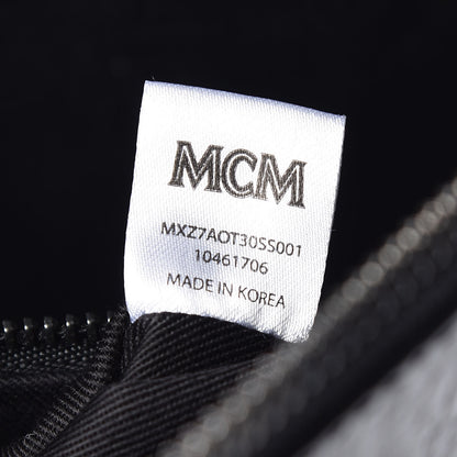 MCM Visetos Munich Lion Camo Print Zip Pouch Grey 7 of 10