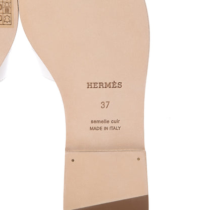 Hermes Faubourg Rainbow Oran Sandals 37 White Multicolore 6 of 8