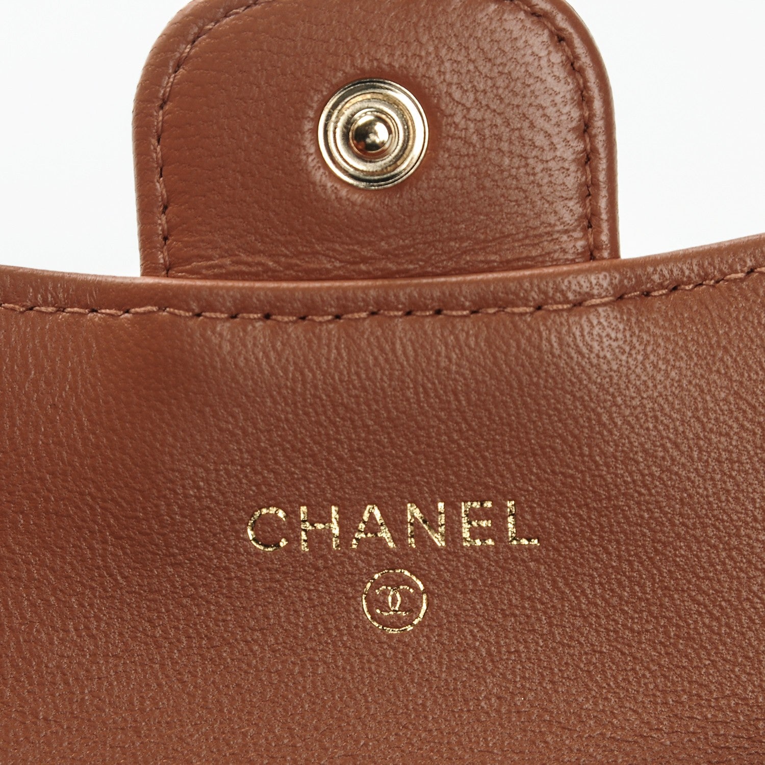 Chanel Lambskin Quilted Card Holder Camel 5 of 8
