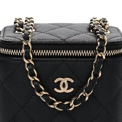 Chanel Caviar Quilted Mini Vanity Case With Chain Black 8 of 10