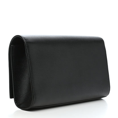 Saint Laurent Grain De Poudre Monogram Cassandre Clutch Black 3 of 6