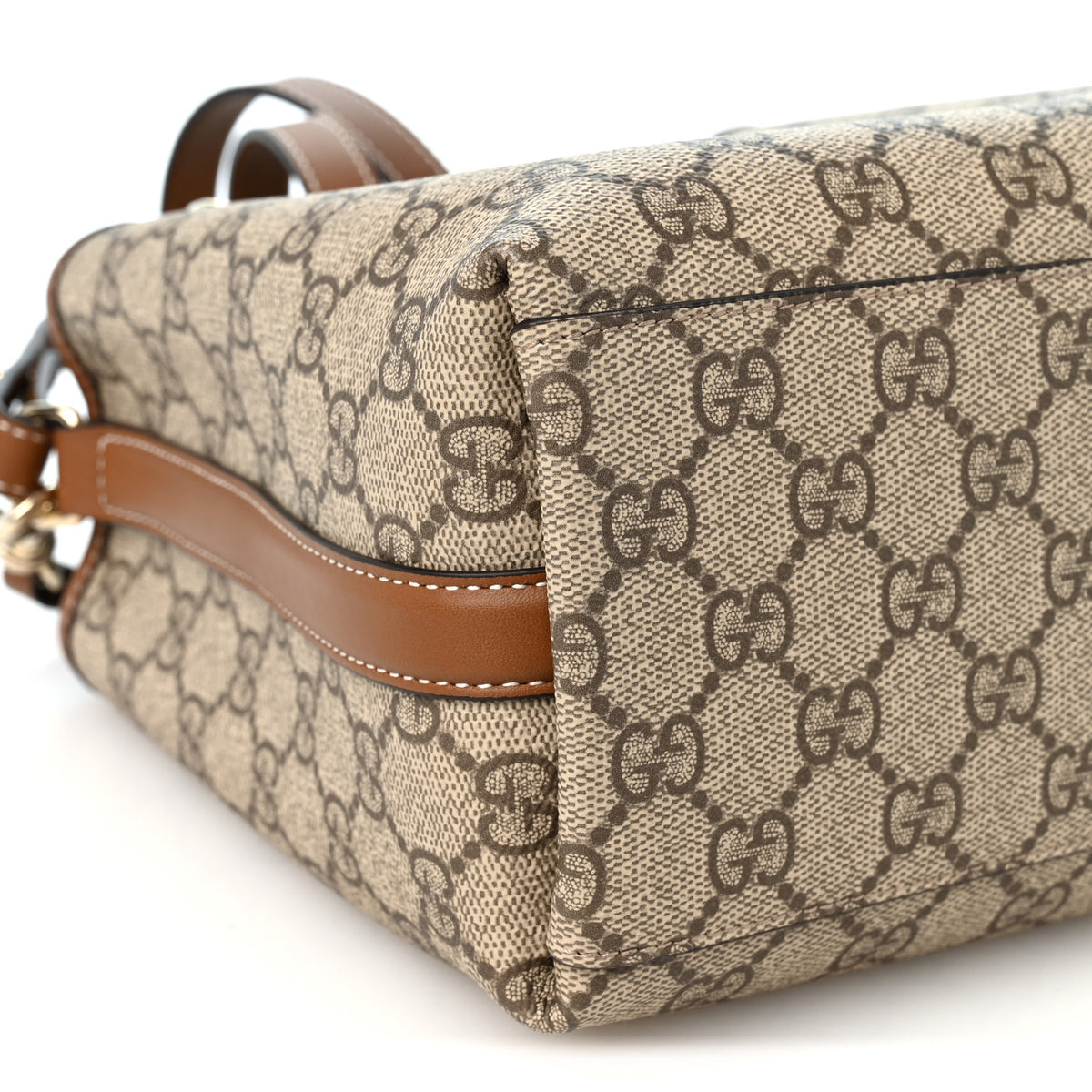 GG Supreme Monogram Emblem Small Shoulder Bag Beige Ebony Sundial