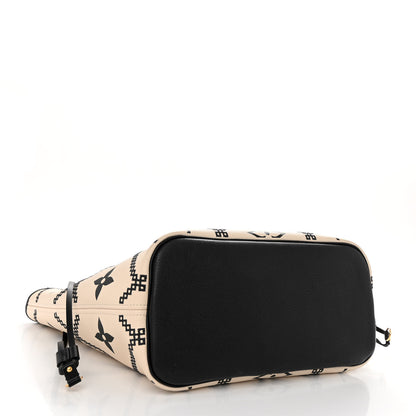 Louis Vuitton Empreinte Monogram Giant Broderies Neverfull MM Cream Black 4 of 9