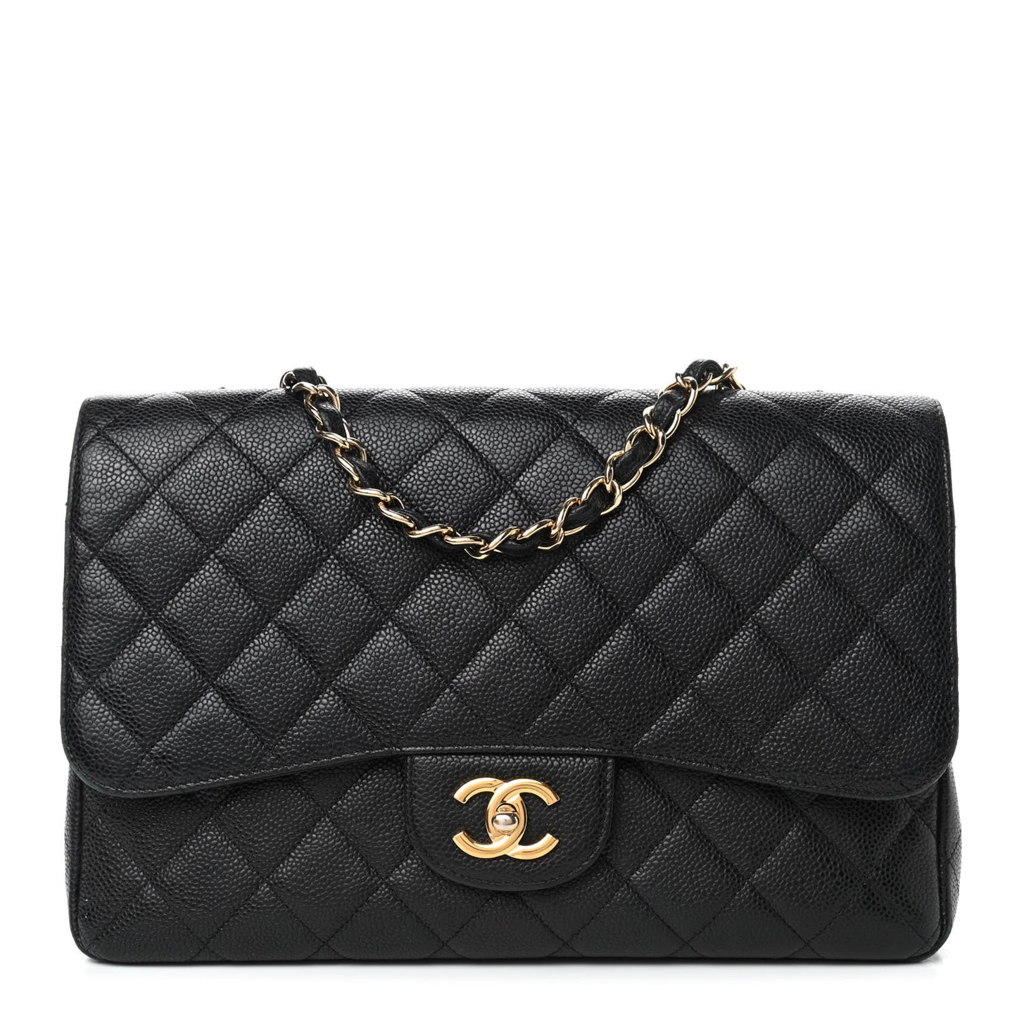 Caviar Quilted Jumbo Single Flap Black
