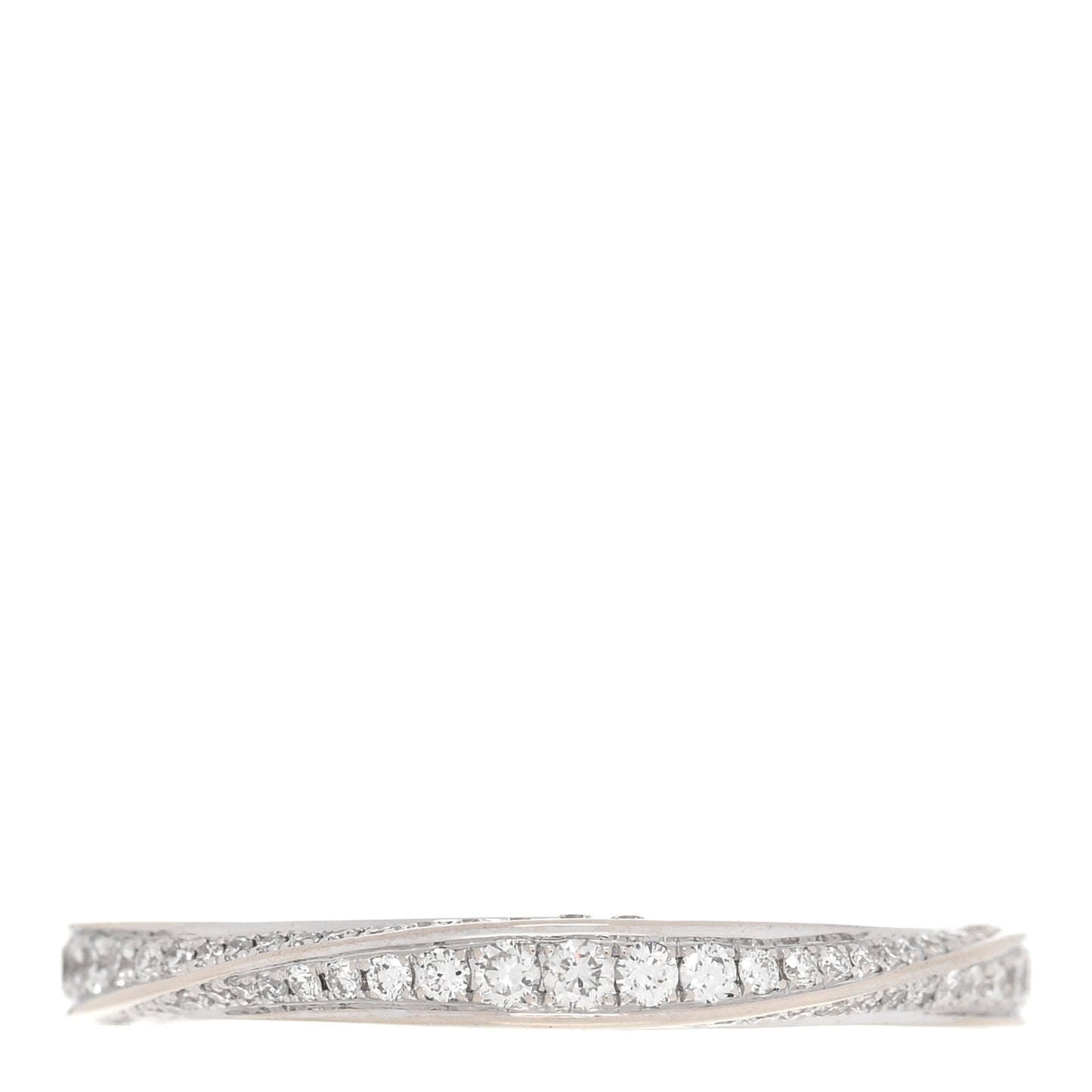 18K White Gold Diamond Spiral Pave Band Ring 49 4.75