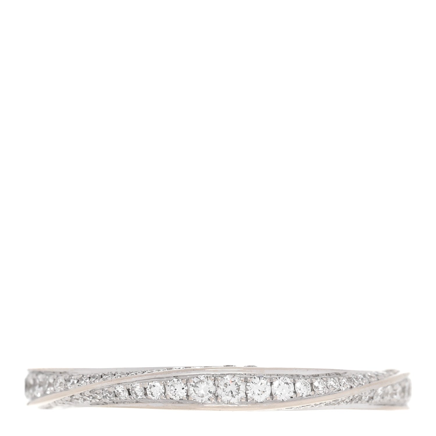 Graff 18K White Gold Diamond Spiral Pave Band Ring 49 4.75 3 of 5