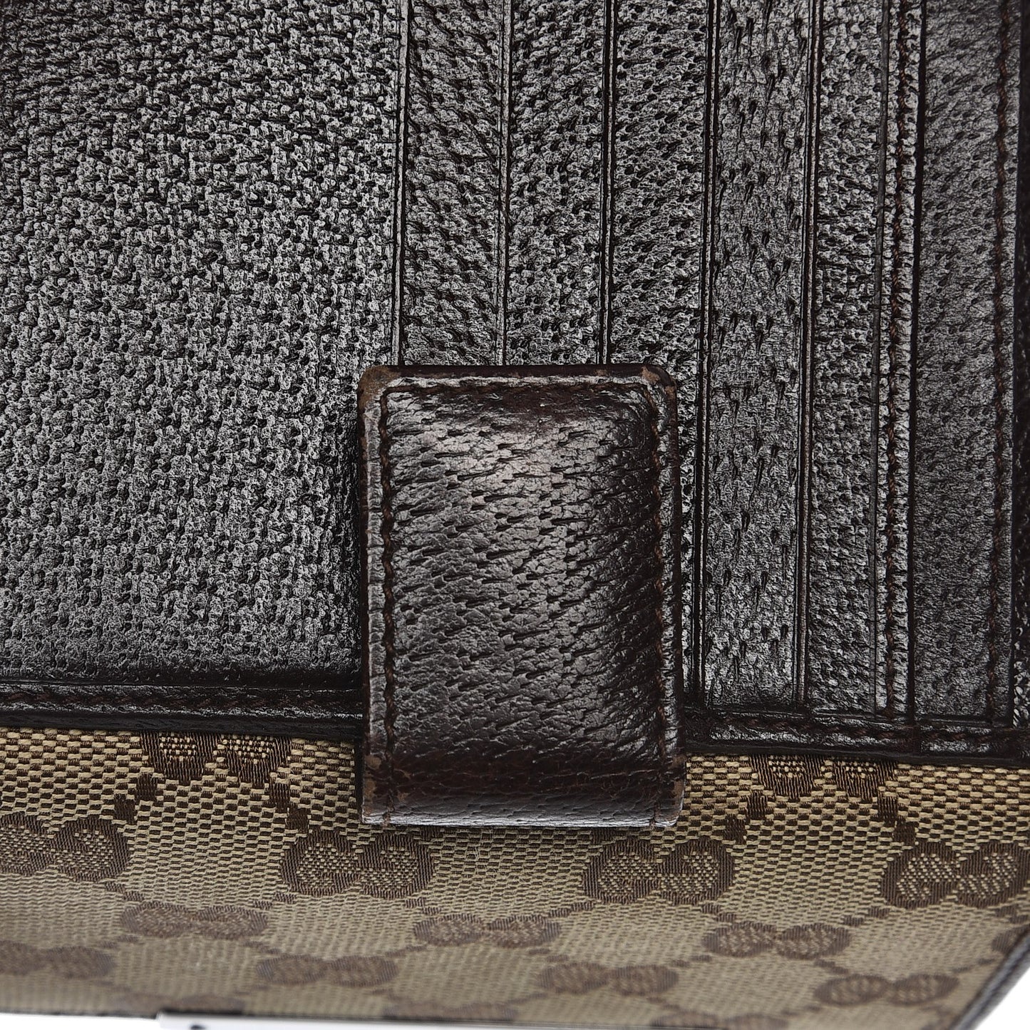 Monogram Metal Bar French Flap Wallet Beige Ebony Cocoa