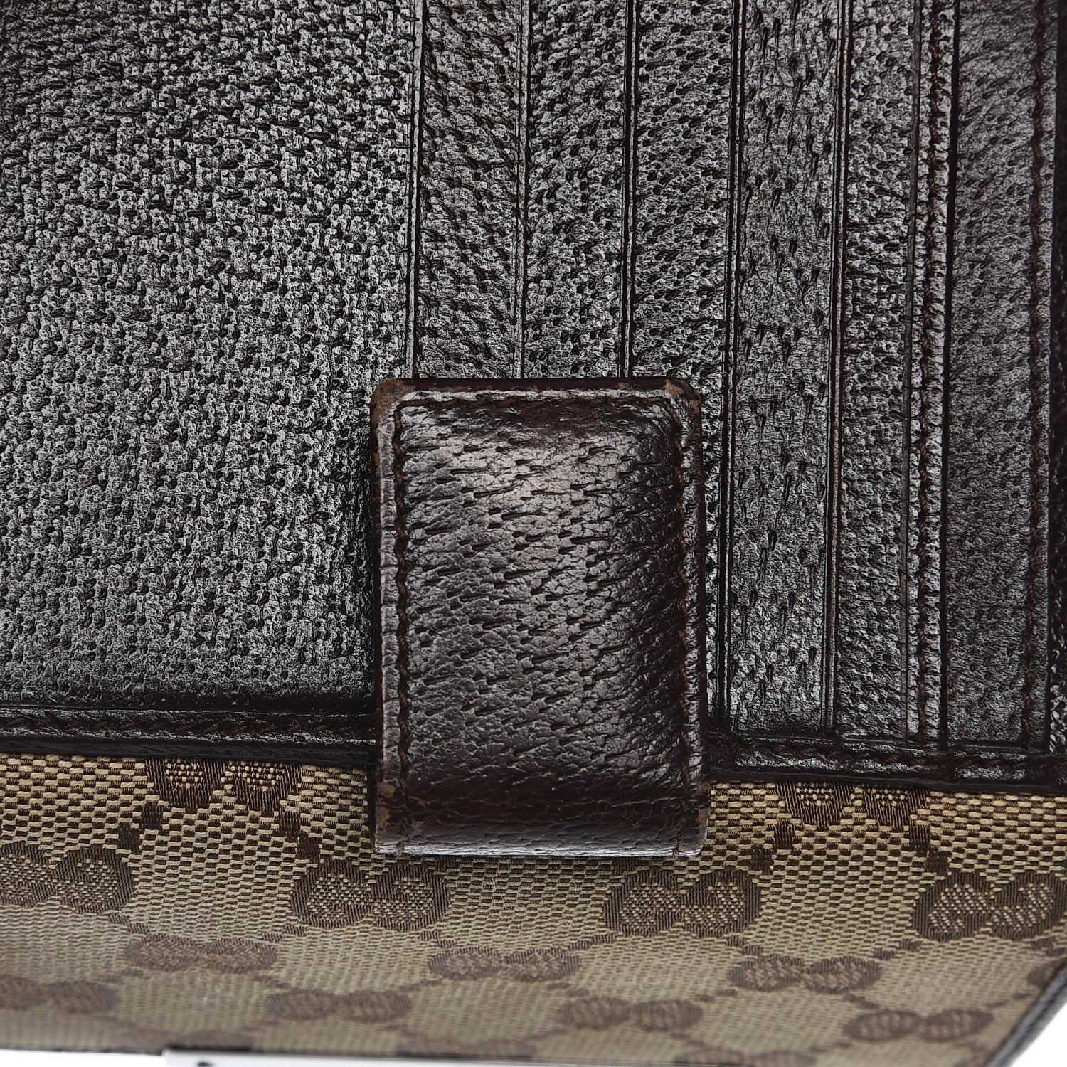Gucci Monogram Metal Bar French Flap Wallet Beige Ebony Cocoa 12 of 12