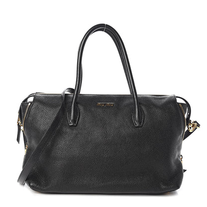 Miu Miu Goatskin Madras Zip Tote Black 1 of 10