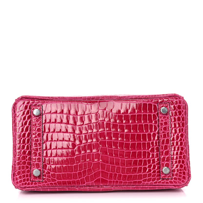 Hermes Shiny Porosus Crocodile Birkin 25 Rose Mexico 5 of 36