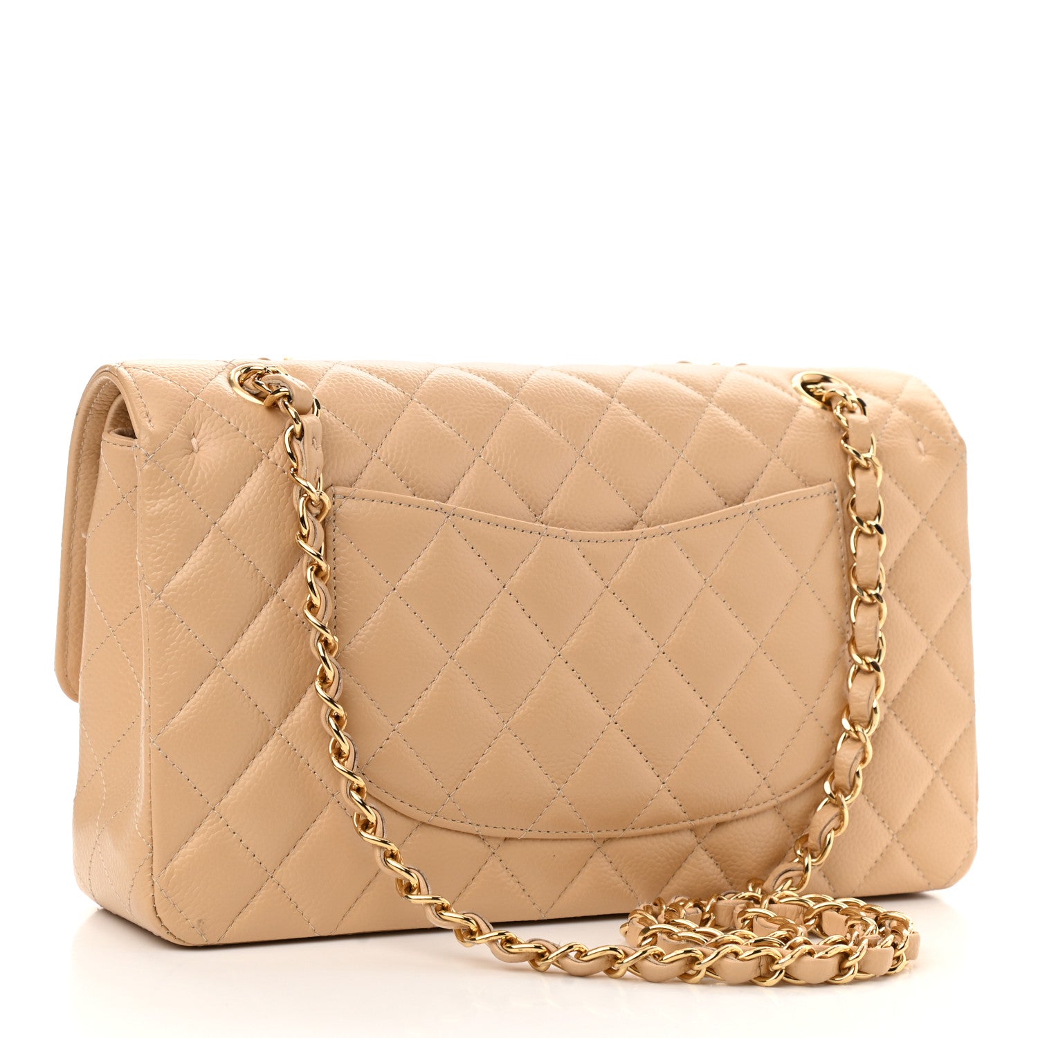 Chanel Caviar Quilted Medium Double Flap Beige 3 of 12