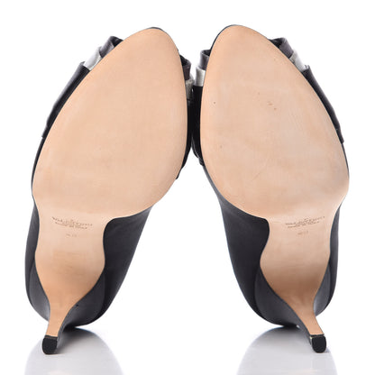 Valentino Garavani Satin Peep Toe Pumps 40 Black 7 of 15