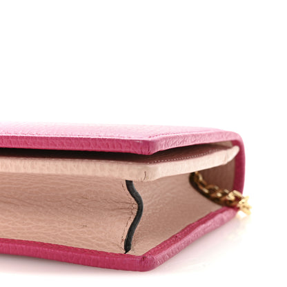 Gucci Dollar Calfskin Mini GG Marmont Chain Wallet Box Pink 9 of 9