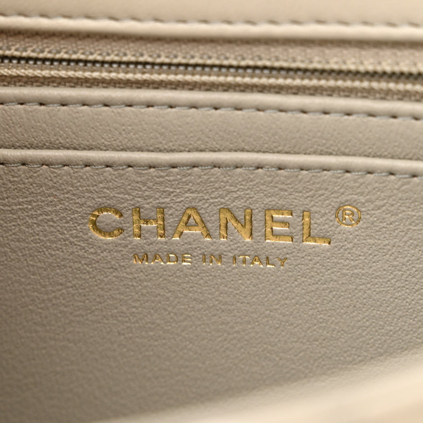 Lambskin Quilted Mini Rectangular Flap Grey