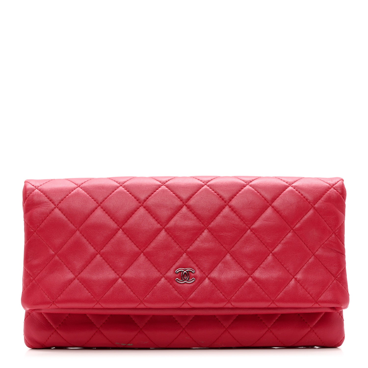 Chanel Lambskin Quilted CC Beauty Clutch Red 1 of 8