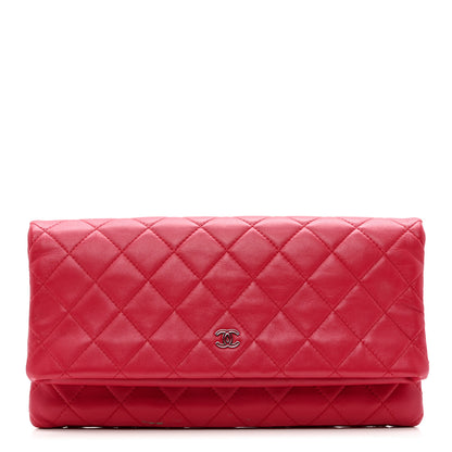 Chanel Lambskin Quilted CC Beauty Clutch Red 1 of 8
