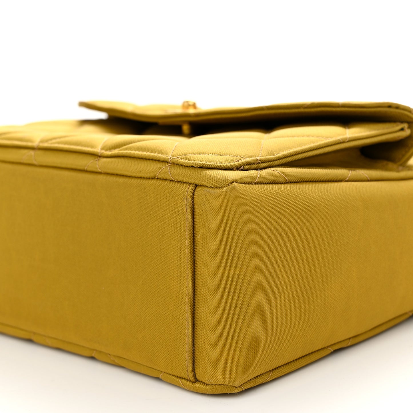 Nylon Quilted Double Pocket Shoulder Bag Dark Yellow