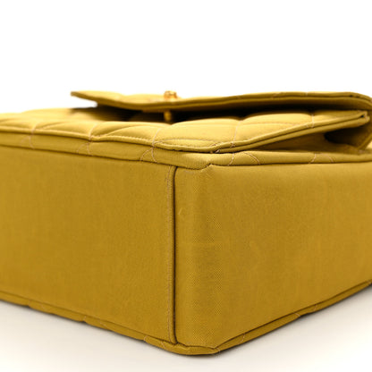 Chanel Nylon Quilted Double Pocket Shoulder Bag Dark Yellow 9 of 12