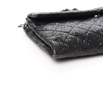 Chanel Iridescent Vinyl Quilted Clutch With Chain Black 8 of 10