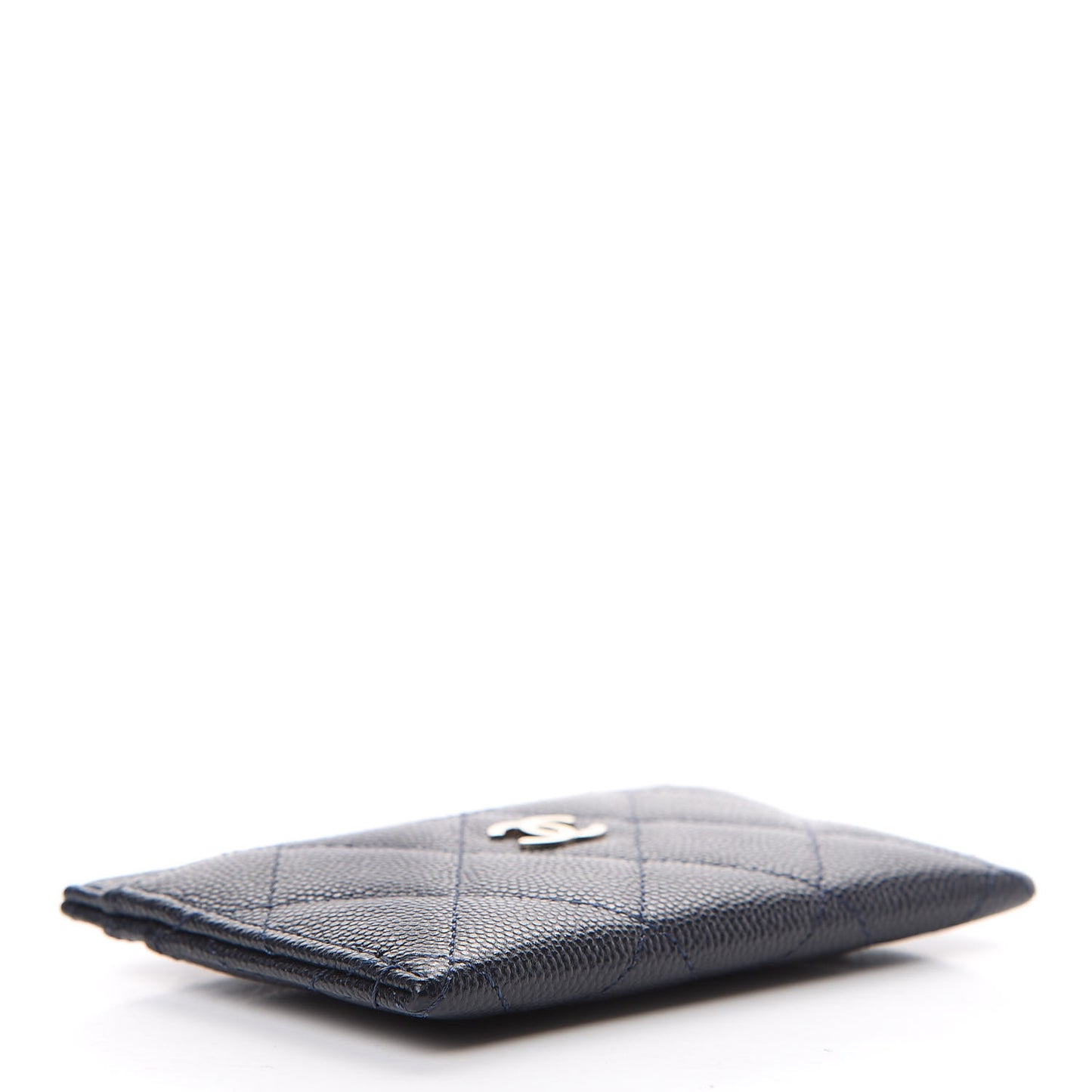 Caviar Quilted Card Holder Navy
