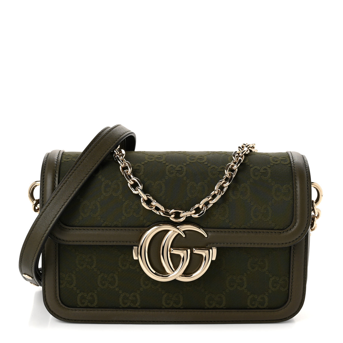 Monogram Small Gucci Go Shoulder Bag Luscious Green